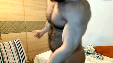 Gay roid gut, gay flex show, hairy muscle stud