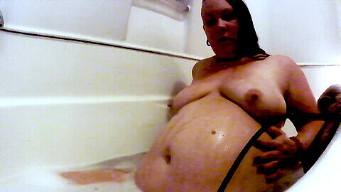 Ssbbw, water belly inflation, chubby solo