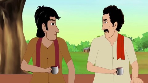 Cartoon movie, tan girl, 3dアニメーション