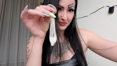 Dominant Nika prepares a special blend of cum and spit just for you
