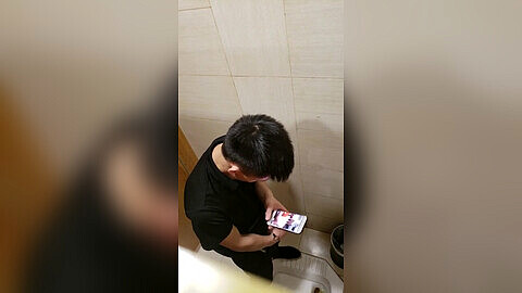 Chinese toilet bowjob, chinese spy toilet boy, public restroom spy