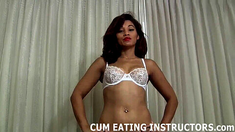 Cum-eating-instructions, subs, femdom-clips
