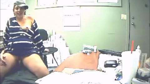 Horny female manager fucks her employee's big cock at work