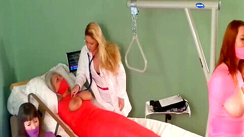 Sensual domination & submission: Four women undergo mummification in a medical center (Part 1)