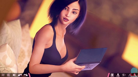 Jugendlicher Gamer mit einem süßen Po stürzt sich ins PC-Spielgeschehen