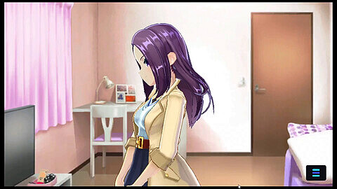 Adolescent, cheveux violets, un anime