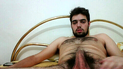 Web cam, naked guy, huge load