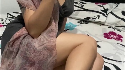Arab beauty in a chic dress gets ready for her passionate anal encounter