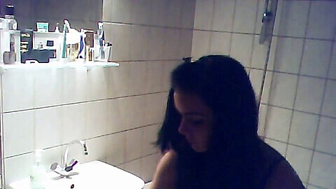 Indian bath voyeuer, indian bathroom spy, discovers spycam