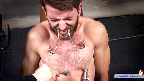 Slave nipple piercing, rus captured boys, nipple worship tied up