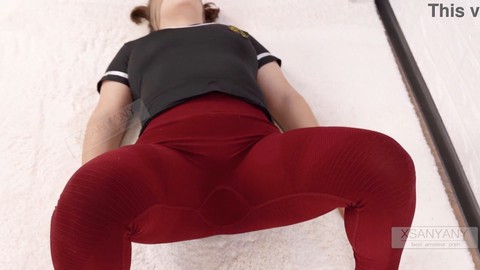 Yoga-pants, sanyany-handjob, yoga-ass