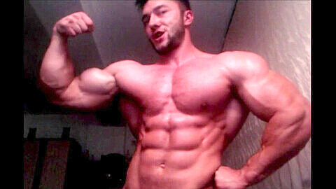 Ripped abs, gay muscle webcam, flexing