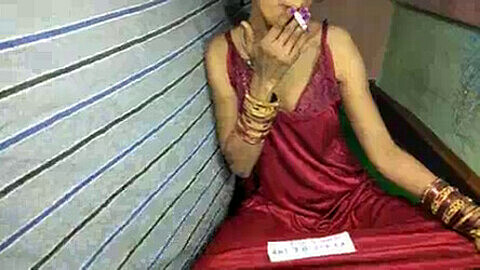 Horny Anita bhabi rides a thick manstick while smoking in a steamy Desi video