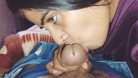 Indian wife swallows cum after giving a mind-blowing blowjob