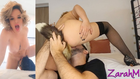 Naughty mature slut enjoys anal play with a foxy butt plug.