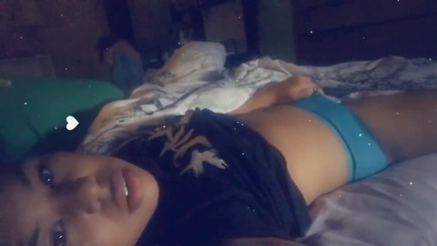 My bf snoozes while I shake with orgasm and ahegao face in secret masturbation session wearing silk panties and wet underwear! (FTM Blasian/Korean)