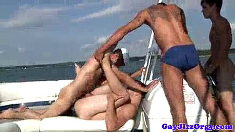 Gay orgy group, gay jizz orgy, boat gay