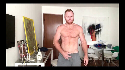 Muscle cam, jacking off, ginger