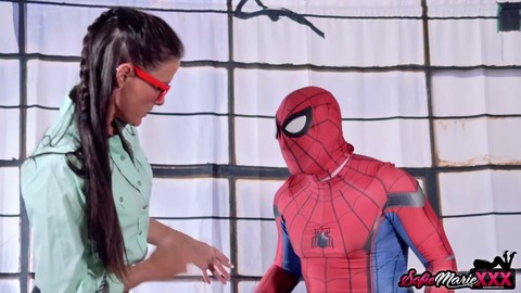 Horny mature lady Sofie Marie treats Spiderman to an unforgettable blowjob