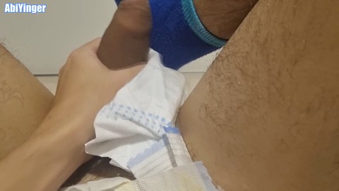 Amateur twink delights in gay sock play and cum indulgence