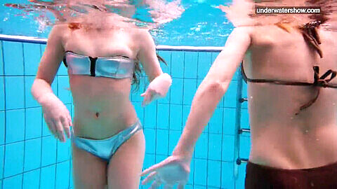 Pool underwater voyeur, enf, naturist hotel
