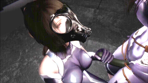 มัดเชือก คอสเพลย์, anime gas mask girl, gasmaske