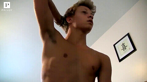 Blonde twink Pedalboy1 jerks off in bed like a pro