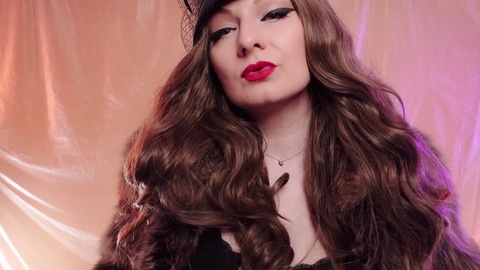 Arya Grander as the ASMR mistress: Sensual wool decoration fetish with slow erotic motions and close-ups of leather gloves