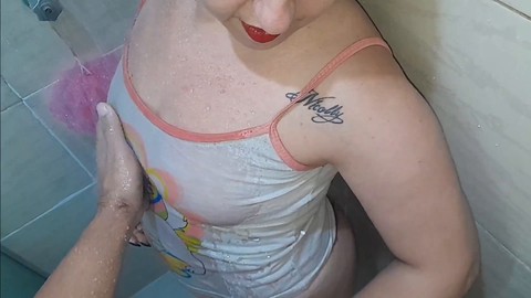 Booty, bunda grande, shower sex