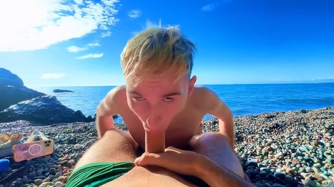 Daddy fucks twink, nudist resort, anal orgasm