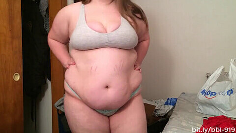 Chubby tummy, chubby insertion, bbw weight gain