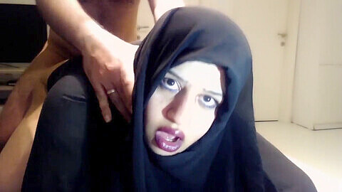 Hardcore Arab punishment - Hijab-wearing babe takes a rough pounding!