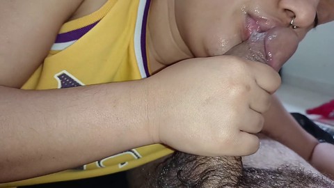 Asian step sister gives brutal oral jobs to her brother in a homemade sex tape