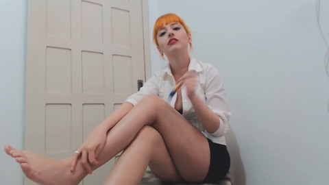 Dominant schoolteacher Penny humiliates you in JOI while you worship her feet