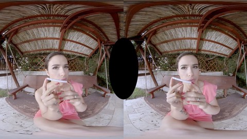 Lamiendo mi coño vr, porno panorámico, panorámica doble de los misioneros