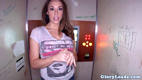 Busty Chanel Preston gets doggystyled by a hard shaft at the gloryhole
