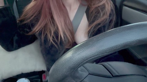 Italian milf Artemisia Love hot solo car ride with busty tits flashing