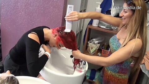 Hair shampooing, wash hair, hair wash sink