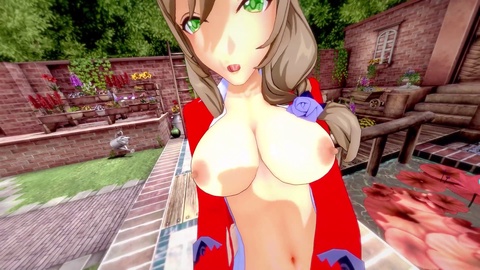 Lisa and Yanfei from Genshin Impact engage in hot lesbian action in 3D hentai video
