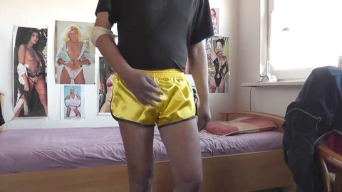 Gay sports shorts, satin, gay slave fag