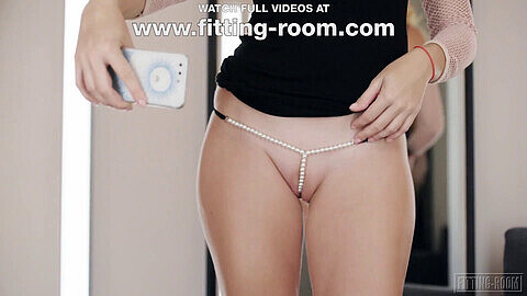 Ass, fitting room, g-string