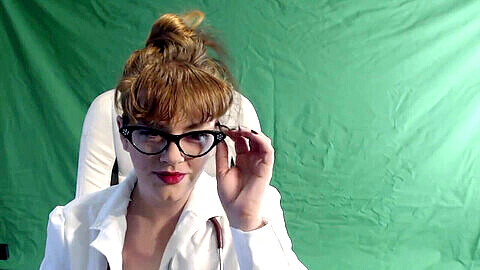 Second part of ASMR penile exam with kinky mom in glasses