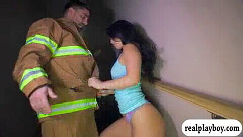 Horny fireman ravishes seductive babe in need, leaving her dripping with pleasure