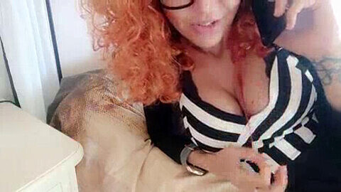 Dirty talking milf Chantal Channel shares her love for inexperienced nerds while chatting on the phone with her slutty friend.