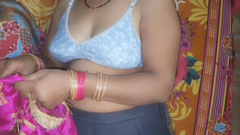 Indian stepbro and stepsis get down and dirty with big tits and handjob action