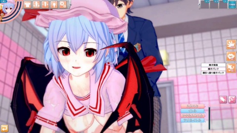 3d touhou, breasts expantion 3d anime, 3d