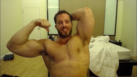Brock Jacobs, the muscular stud, shows off his naked flexing and poses