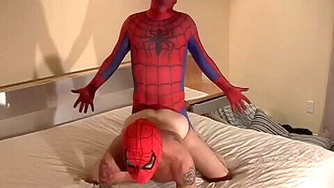 Gay superhero Spider Man gets cloned in hardcore sequel by Pig Father Productions