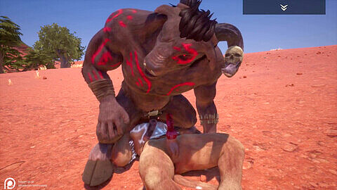 Facesitting, minotaur, gay knotted cock