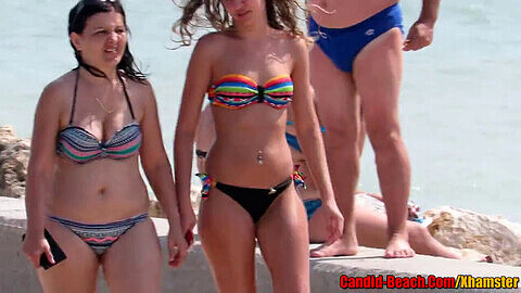 Ukraina teen girl bikini beach, candid shorts ass cheeks, brazilian beach